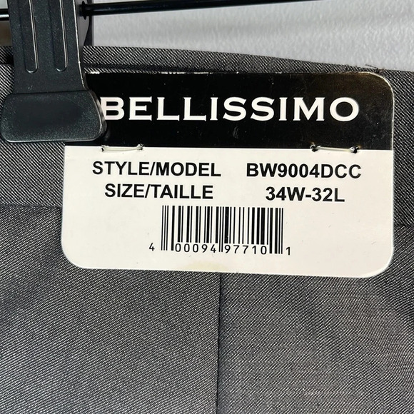 BELLISSIMO NWT Mens Grey Wool Blend Suit Separate Dress Pant Trousers Size 34x32 - Picture 8 of 13